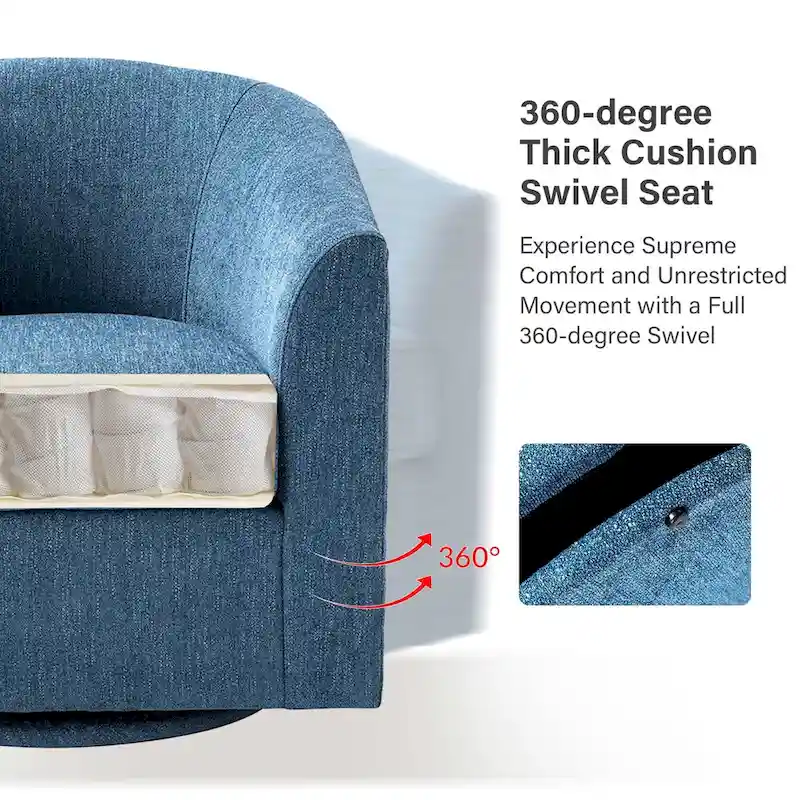 Cuenca Modern Upholstered Barrel Chair with Swivel Base Set of 2