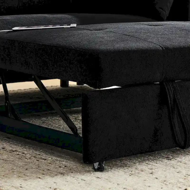 54 Pull-Out Sleeper Sofa Bed Double Seat Recliner Sofa Bed