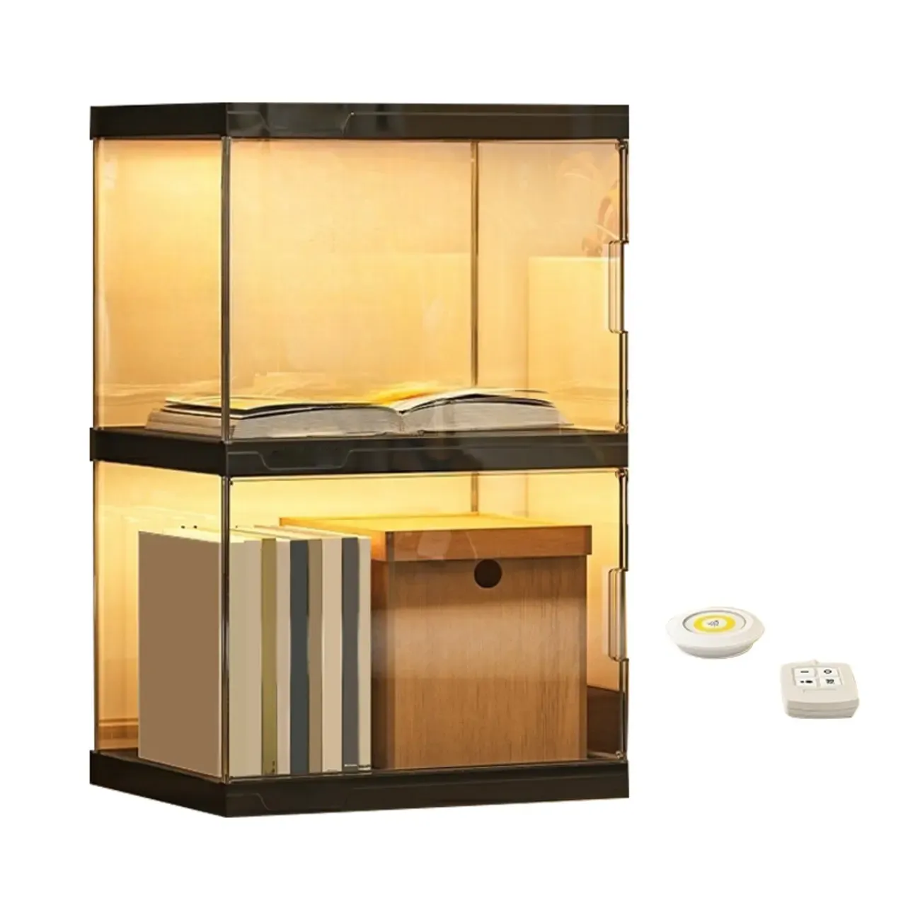 Modern Acrylic 5-Tier Lighted Display Bookcase