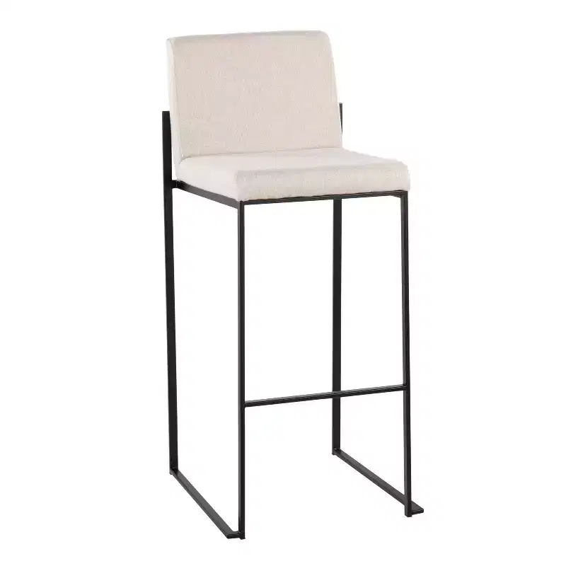 LumiSource Set of 3 Fuji High Back Barstools Fabric
