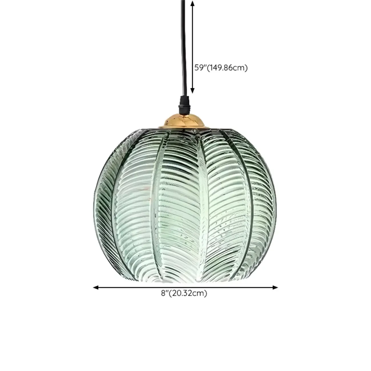 Modern Green Glass Leaf-Inspired Globe Pendant Light