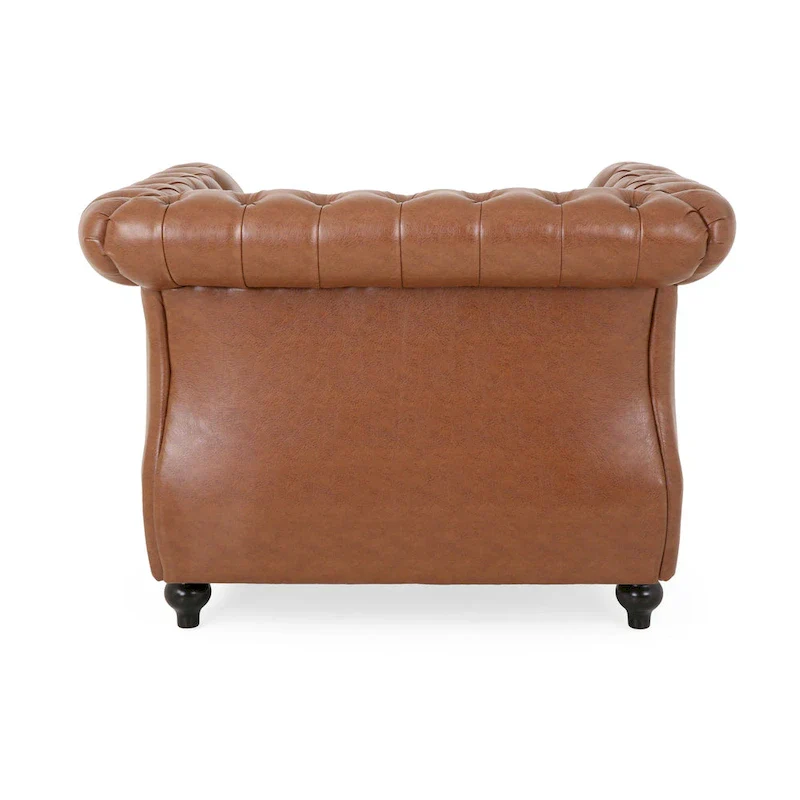 PU Tufted Accent Chair with Chesterfield Design
