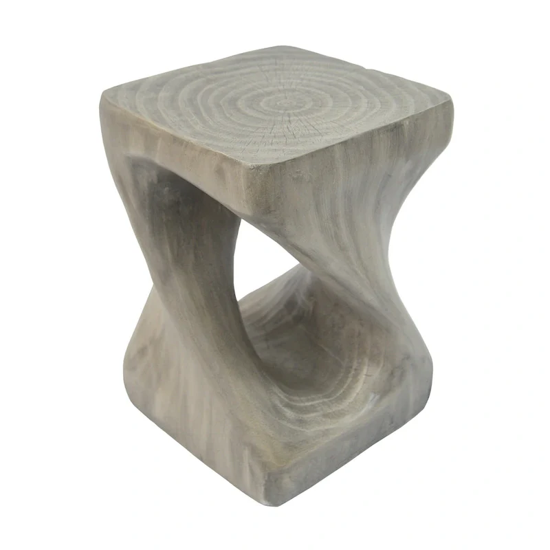 MGO Twist Shape Side Table, Wood-like Texture