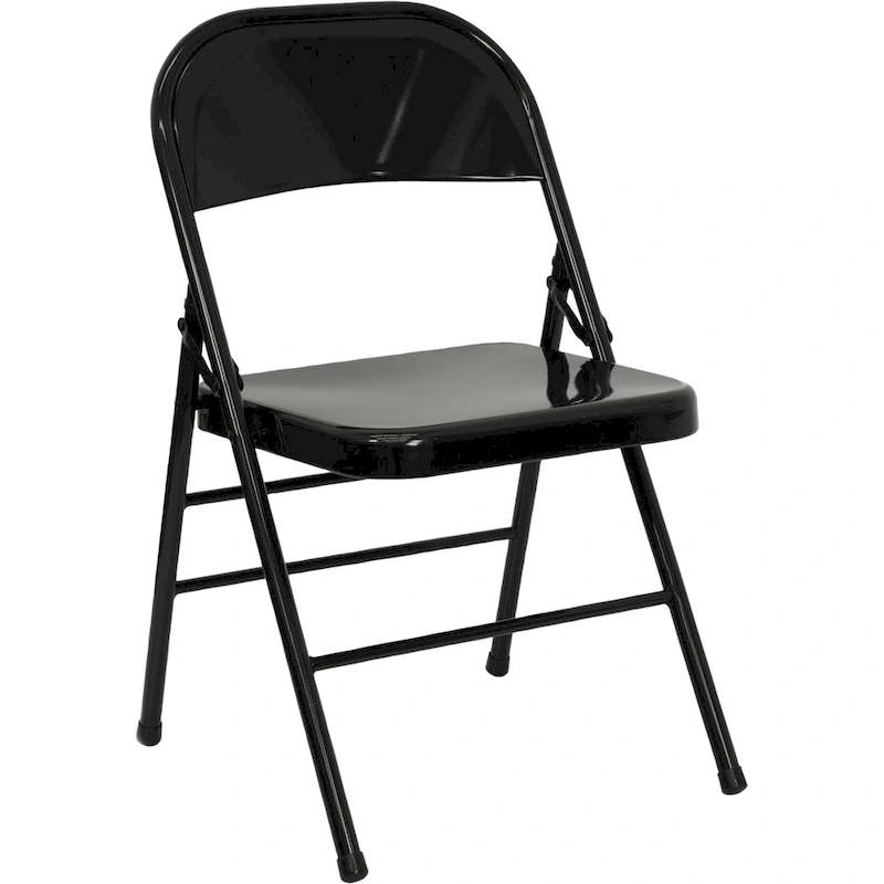 4 Pack Triple Braced & Double Hinged Metal Folding Chair