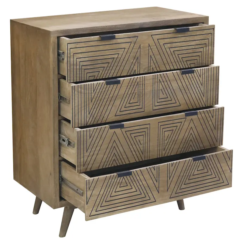 Bidi Mid-Century Modern 4-Drawer Mini Chest by Furniture of America
