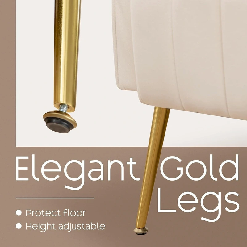 HOMYKA Accent Chair Upholstered Velvet Wingback Armchair with Pillows