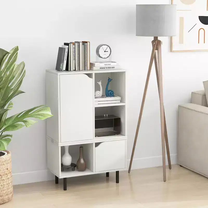 Costway Stackable Bookcase Combination Lattice Cabinet Floor Open Bookshelf Adjustable
