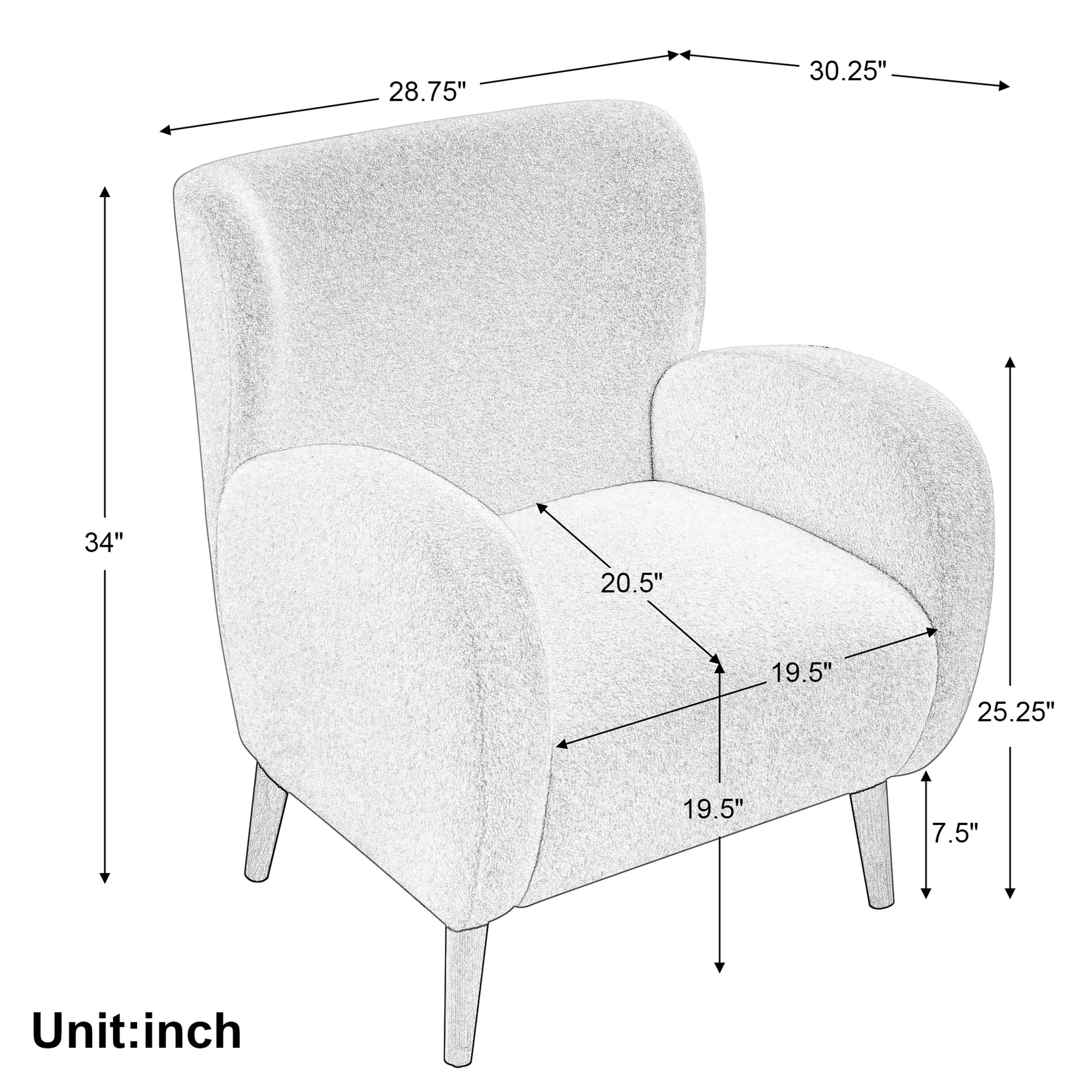 Modern Luxury Wingback Accent Arm Club Chair Single Sofa