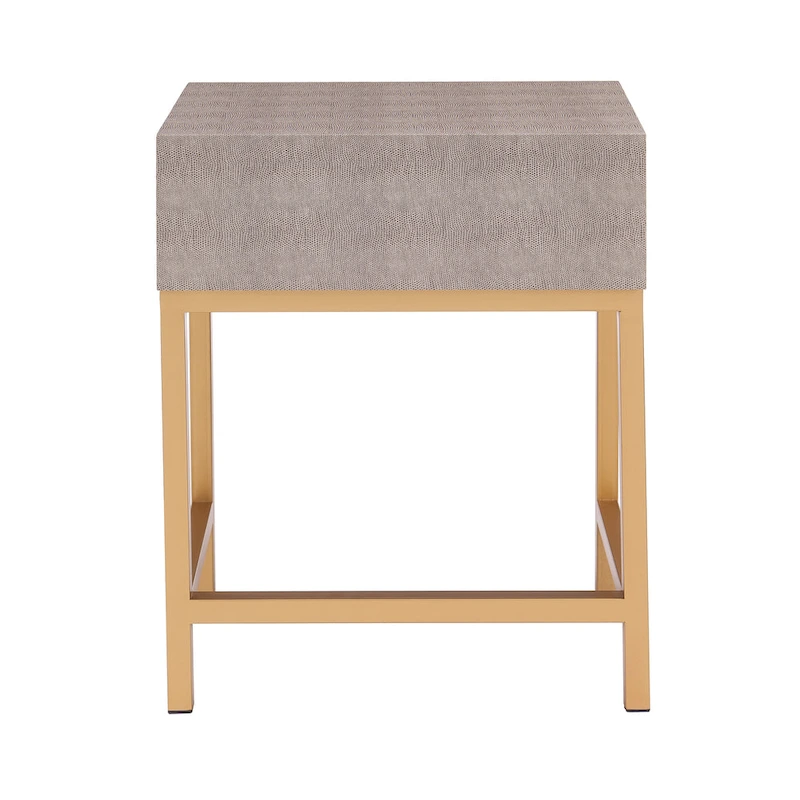 Durham Faux Shagreen 1-Drawer End Table
