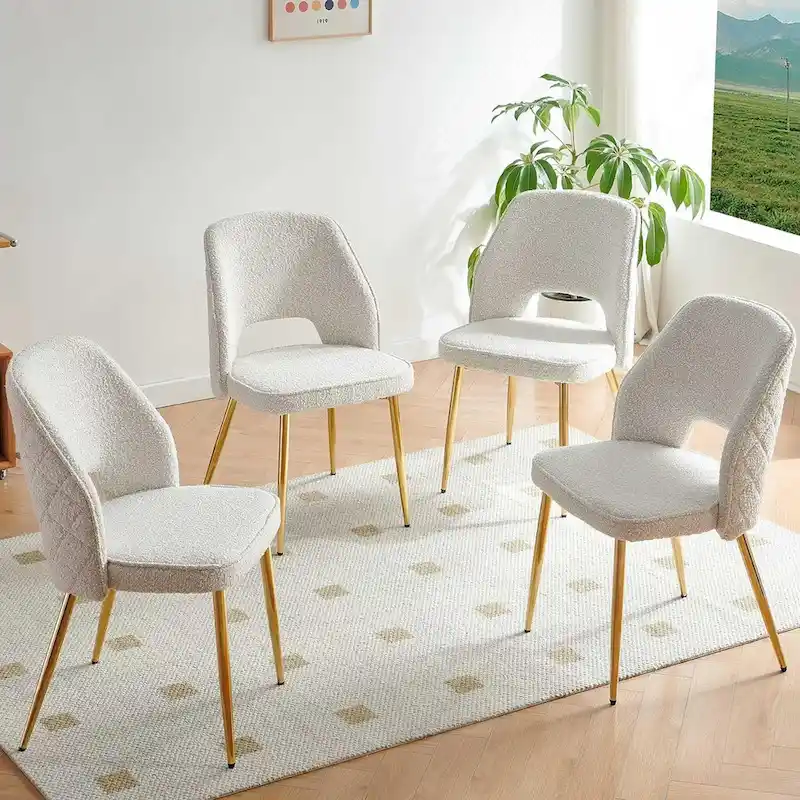 Howtai Upholstered Home Chair Hollow-Back Set of 4