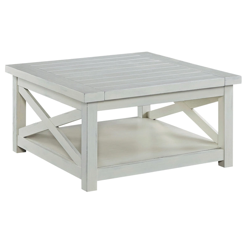 Seaside Lodge Off-White Weathered Finish Coffee Table by Homestyles