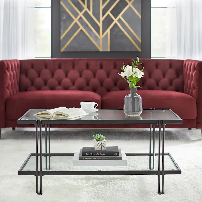 Lifestorey Folio Metal and Glass Coffee Table