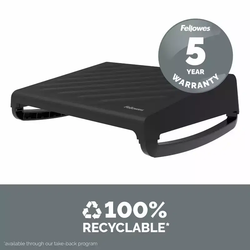 Fellowes Bretya Ergonomic Footrest, 100016562, Black