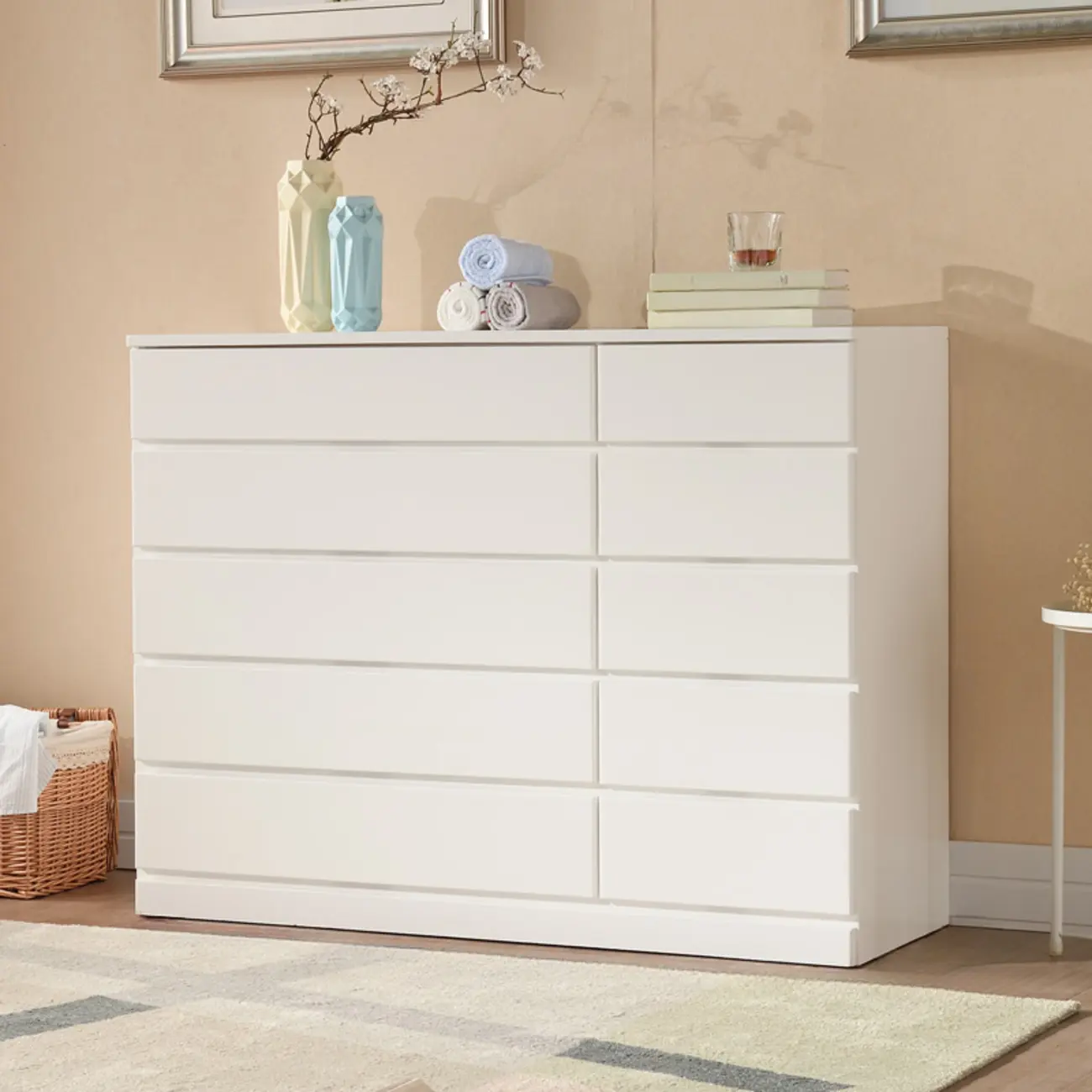 Classic Wooden Double Dressers with 7-Drawer