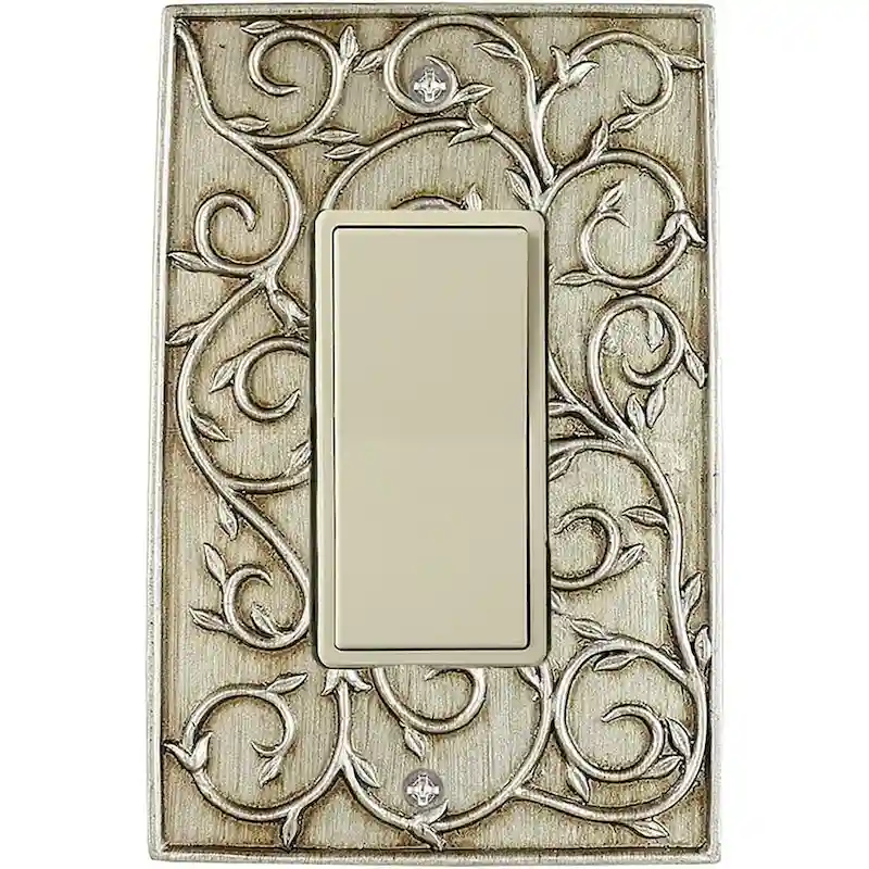 Meriville French Scroll 1 Rocker Wallplate, Single Switch Electrical Cover Plate