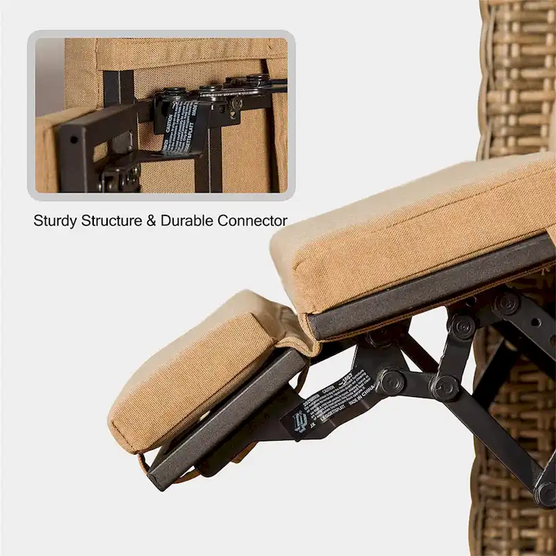 CUSchoice All-Weather Wicker Recliner with Cushion