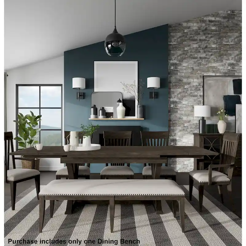 Roundhill Furniture Grant Upholstered Dining Bench, Beige