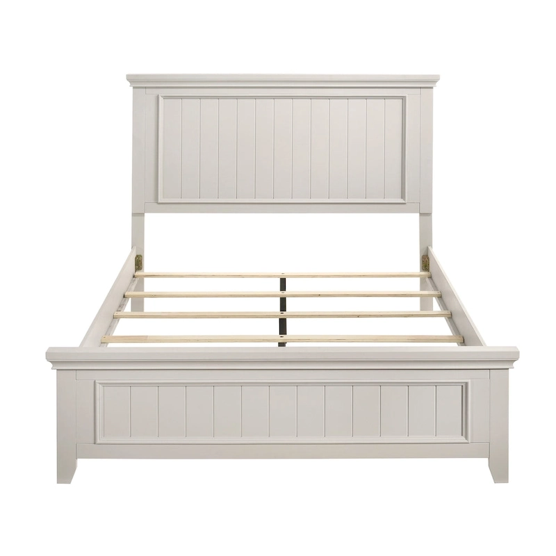 Classic White Finish 3pc Bedroom Set Bed and Two Nightstands