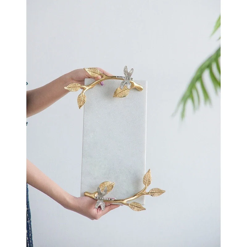A&B Home Dragonfly Marble Decorative Tray