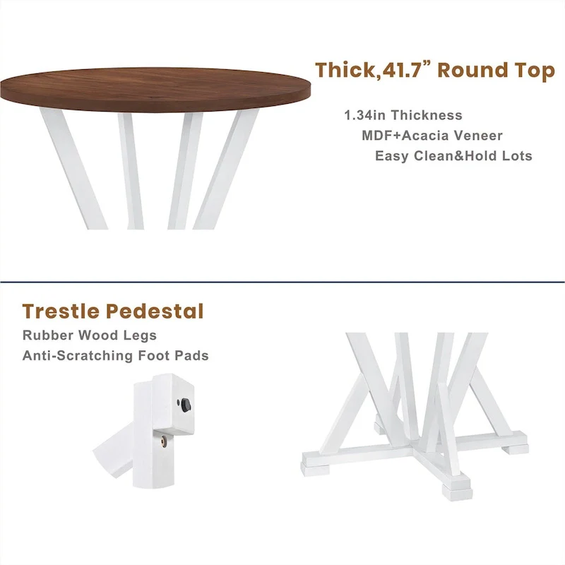 Rustic Farmhouse 5-Piece Counter Height Dining Table Set