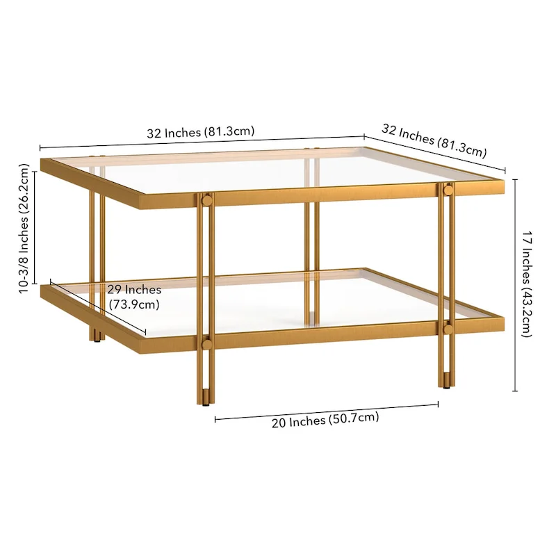 Inez Modern Steel and Glass Coffee Table