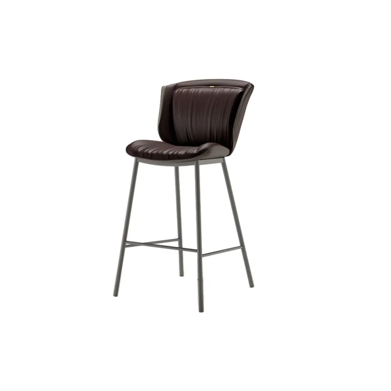 Modern Luxury Trapezoid Cushion Microfiber Leather Carbon Steel Bar Stool