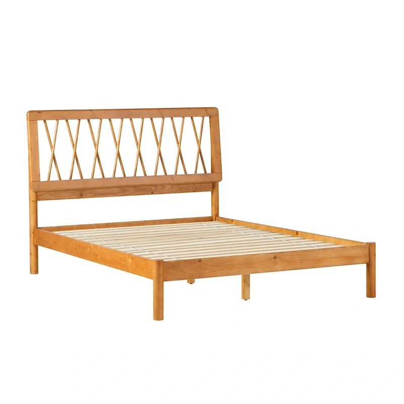 X Spindle Solid Wood Full Bed