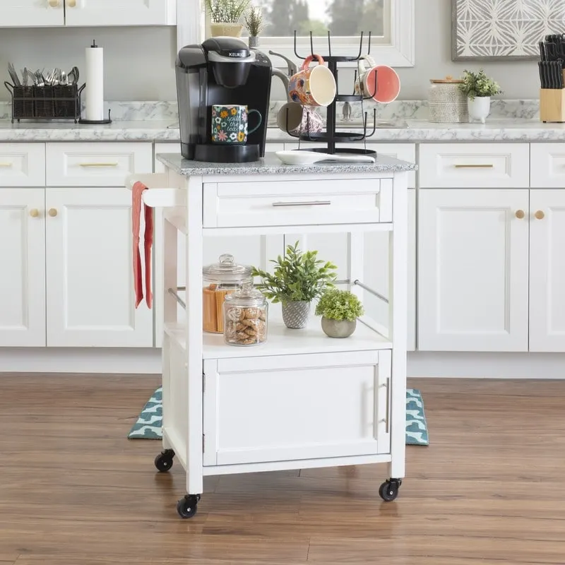 Elaine Mobile Kitchen Cart with Granite Top
