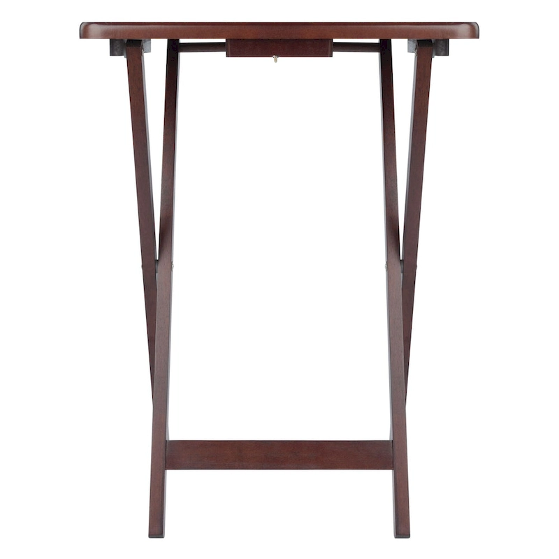 Set of 4 Rich Antique Walnut Folding Single Snack Tables 25.75