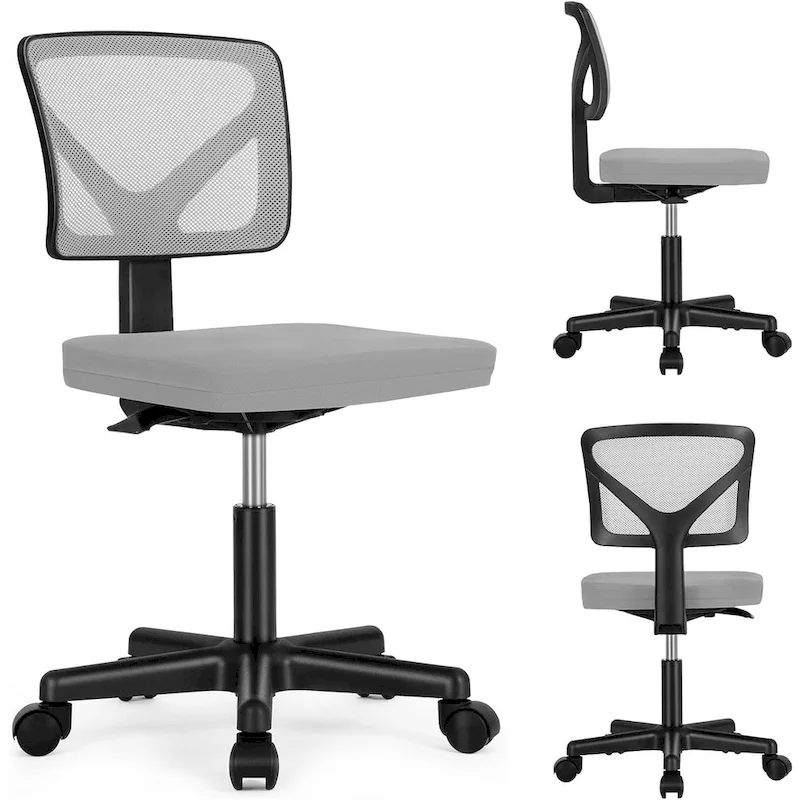 Comfy PU Leather Upholstered Office Chair, Home Desk Chair with Arms & Adjustable Swivel