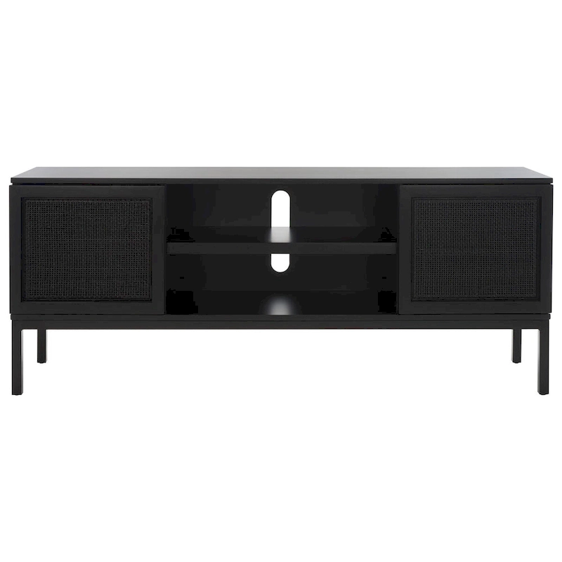 SAFAVIEH Cristen 1 Shelf Rattan Media Stand - 54 W x 15 D x 22 H - 54Wx15Dx22H
