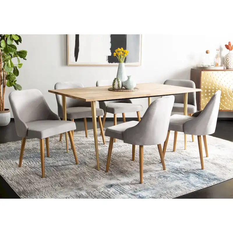 Nobie 18.3 Upholstered Dining Chair - Grey / Gold (Set of 2) - 21 x 22 x 31 - 21Wx22Dx31H