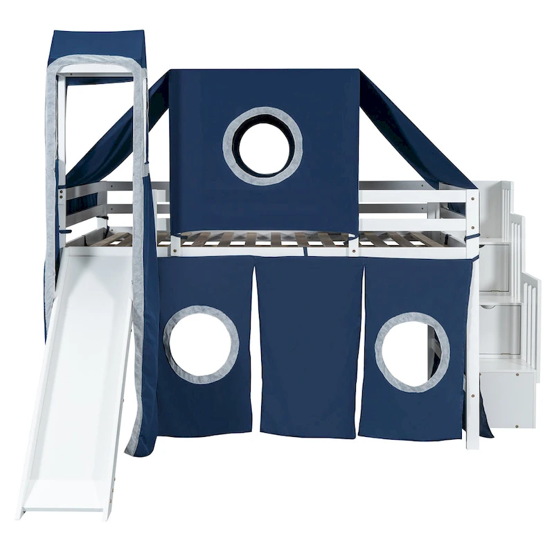 Loft Bed with Tent and Tower