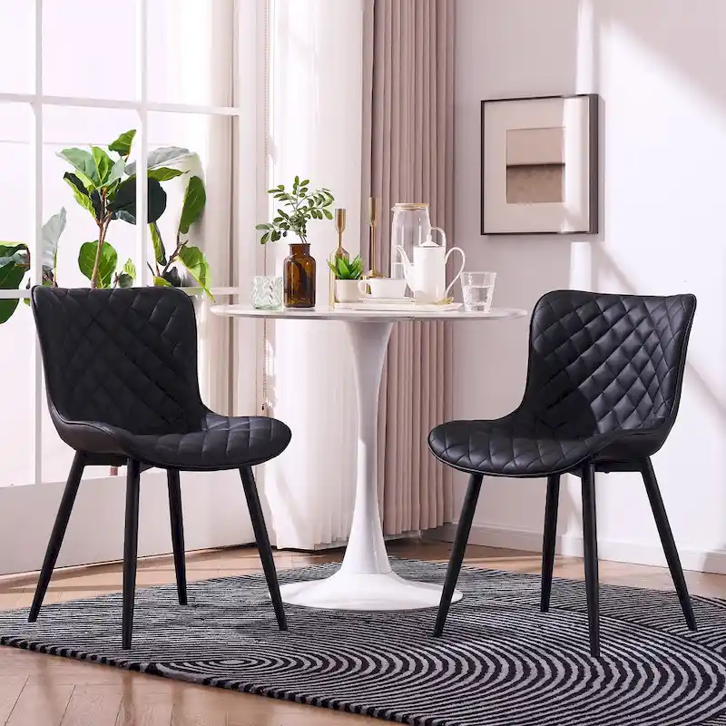 Dining Chairs Set of 2 Modern Leather Upholstered Dining Room Chair