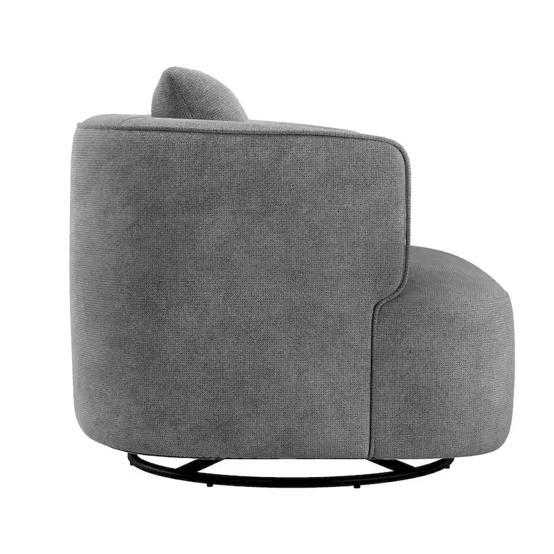 LUE BONA 2 Set Swivel Accent Armchair Fabric Blend, Modern Barrel Living Room Sofa Chair - 32.7 W x 32.7 D x 26.8 H