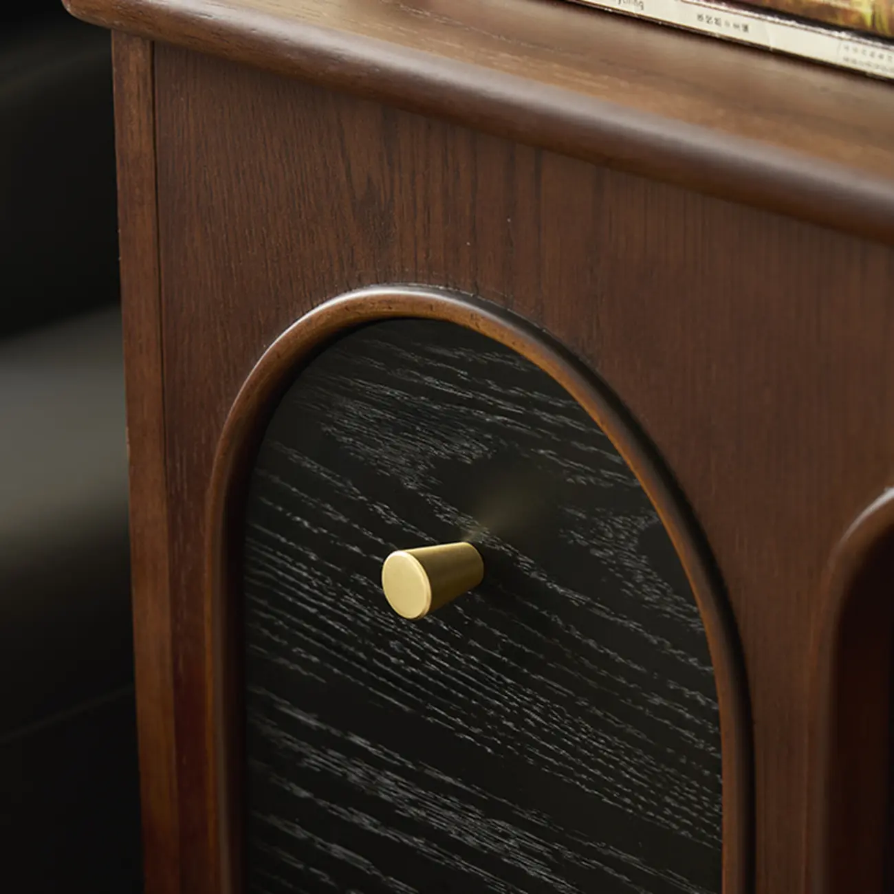 Tall Traditional Brown Wooden Rectangular Side Table