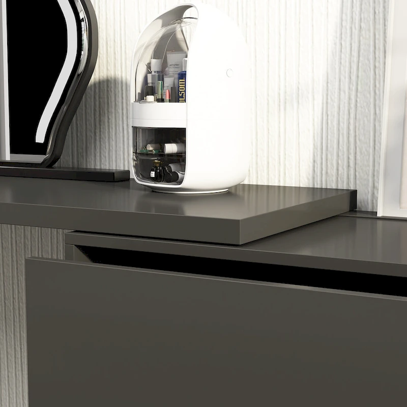 Makeup Desk Rotating Dresser and Desk 6 Drawer Dresser Vanity Makeup