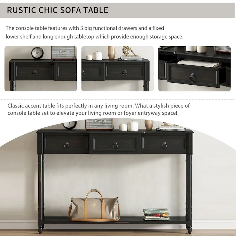 Console Table Sofa Table with Drawers