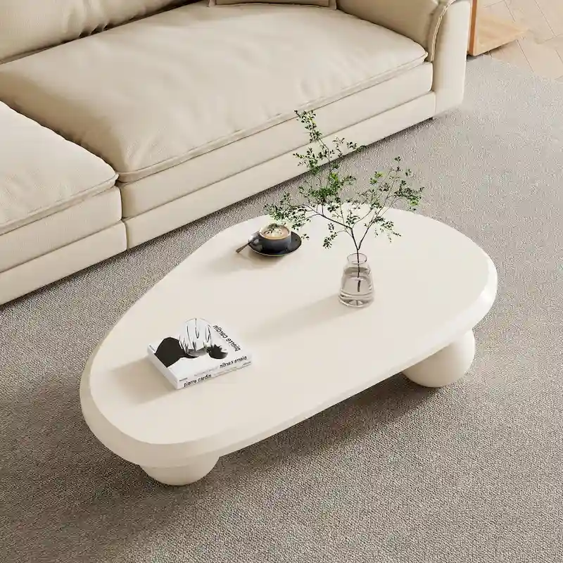 51 Modern Wood Coffee Table with 3 ball legs