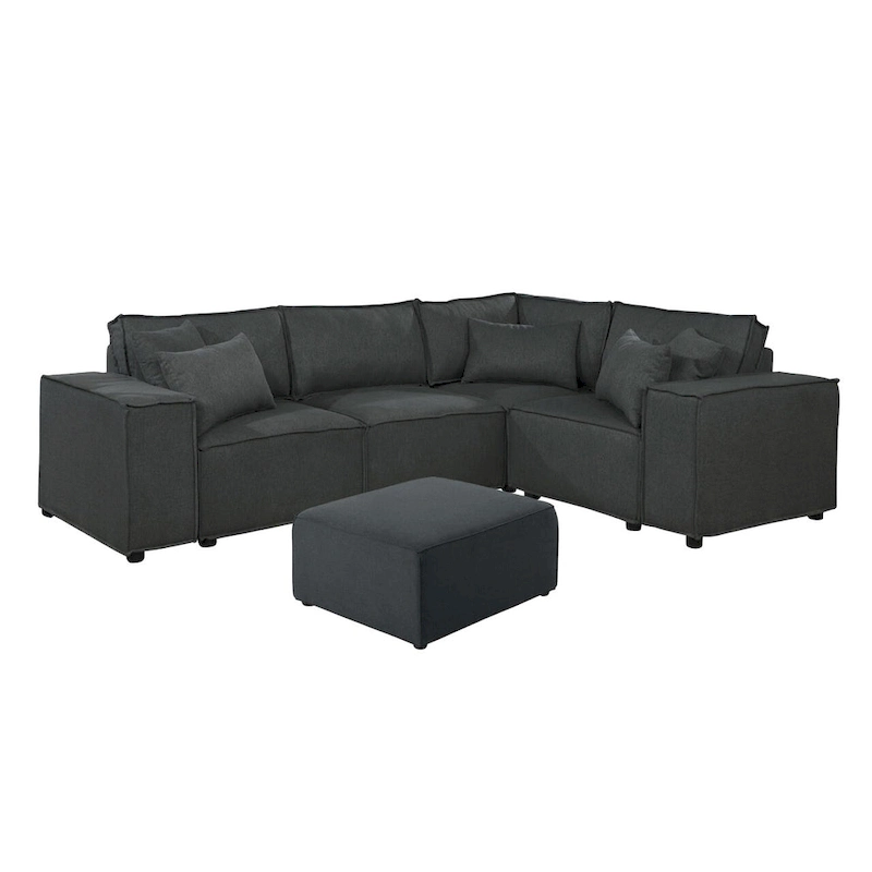 Modular Sectional Sofa with Ottoman