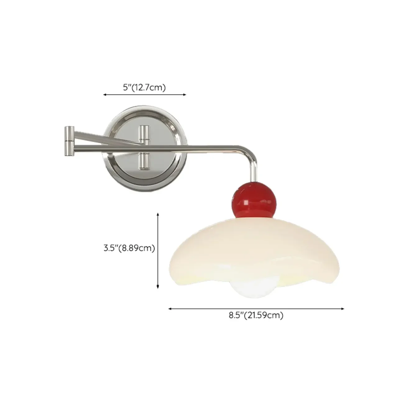 Elegant Cream Acrylic Swing Arm Wall Sconce Multi Dimming