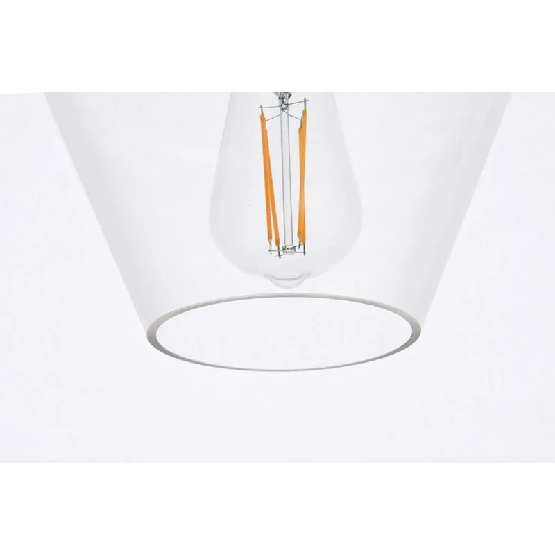 Garrett 1-Light Plug in Pendant with Clear Shade - Black - 8  Diameter