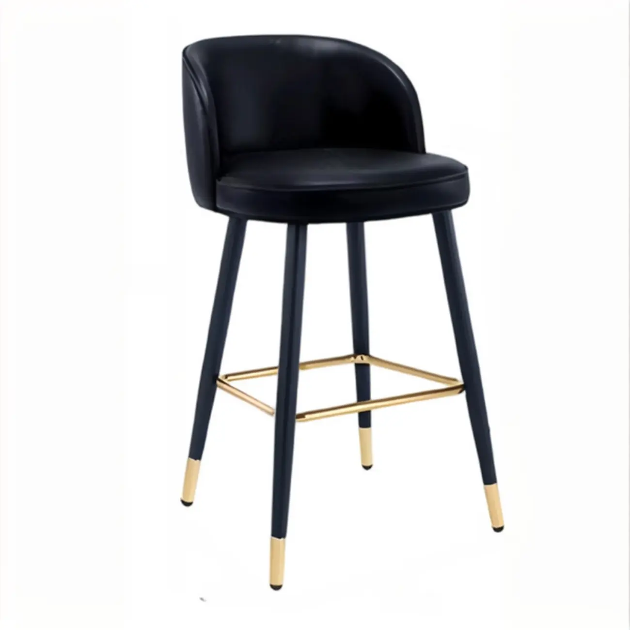 Counter Height Leather Bucket Glam Bar Stools