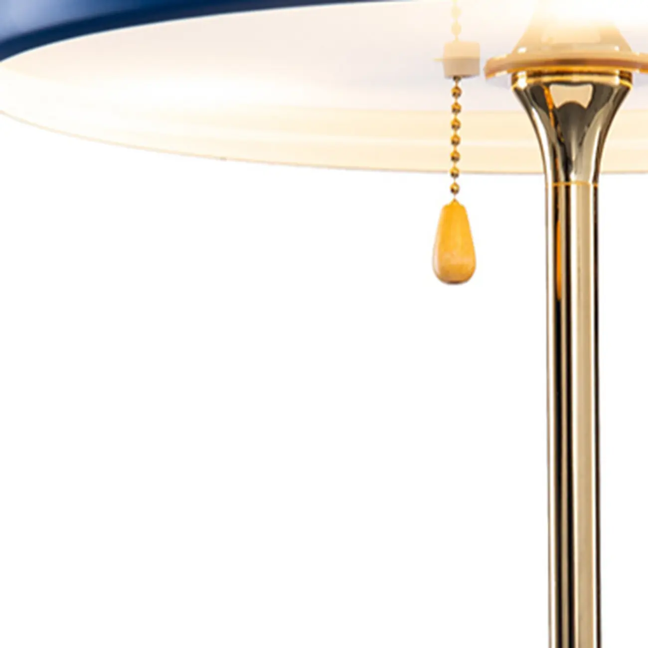 Gold Geometric Bedside Lamp with Pull Chain Switch