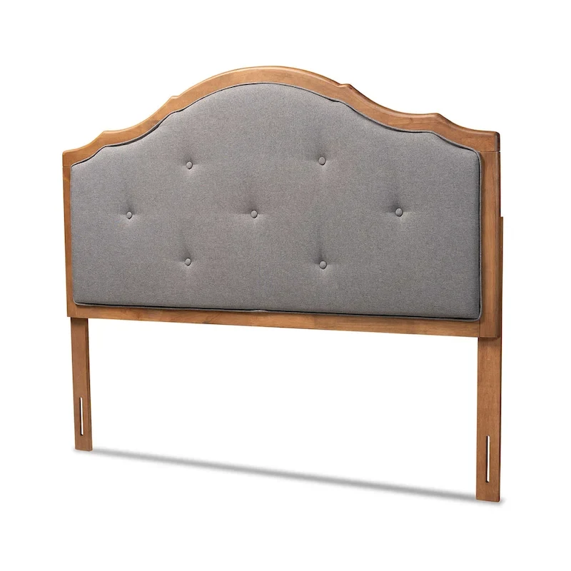 Gala Vintage Classic Fabric and Wood Arched Headboard in Grey