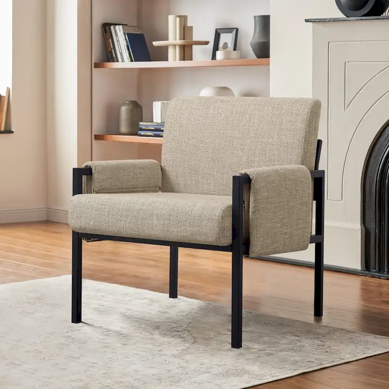 Subrtex Upholstered Accent Chair with Metal Frame Armchair
