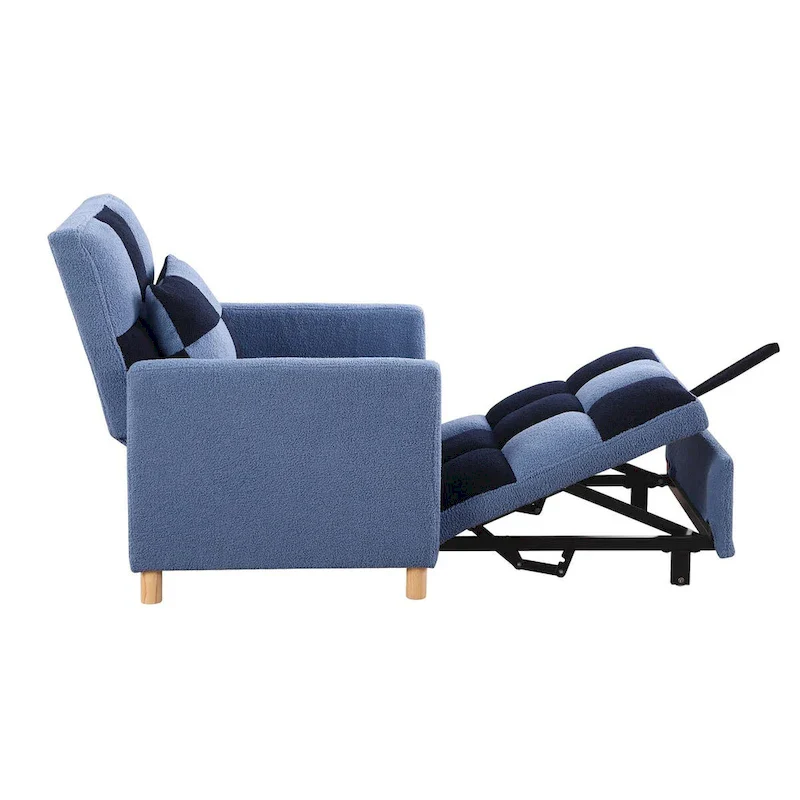 3-in-1 Convertible Sleeper Chair Bed, Single Sofa (Black White)