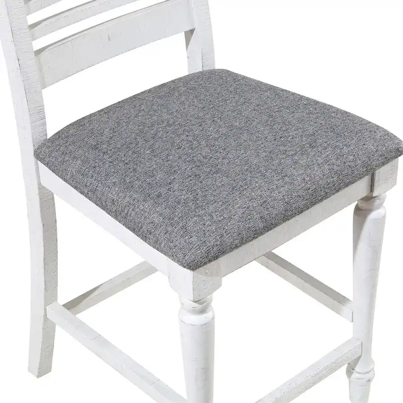 Ionessa Farmhouse Antique White Wood 5-Piece Counter Height Dining Set by Furniture of America