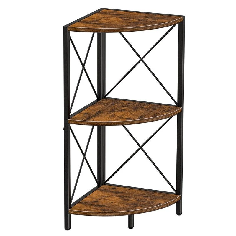 Corner Shelf with Metal Frame - 11.8D x 11.8W x 26.9H