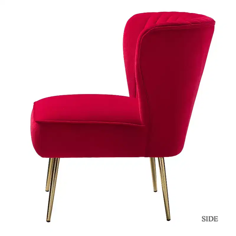Quentin Velvet Accent Side Chair with Padded Seat Set of 2 | Karat Home